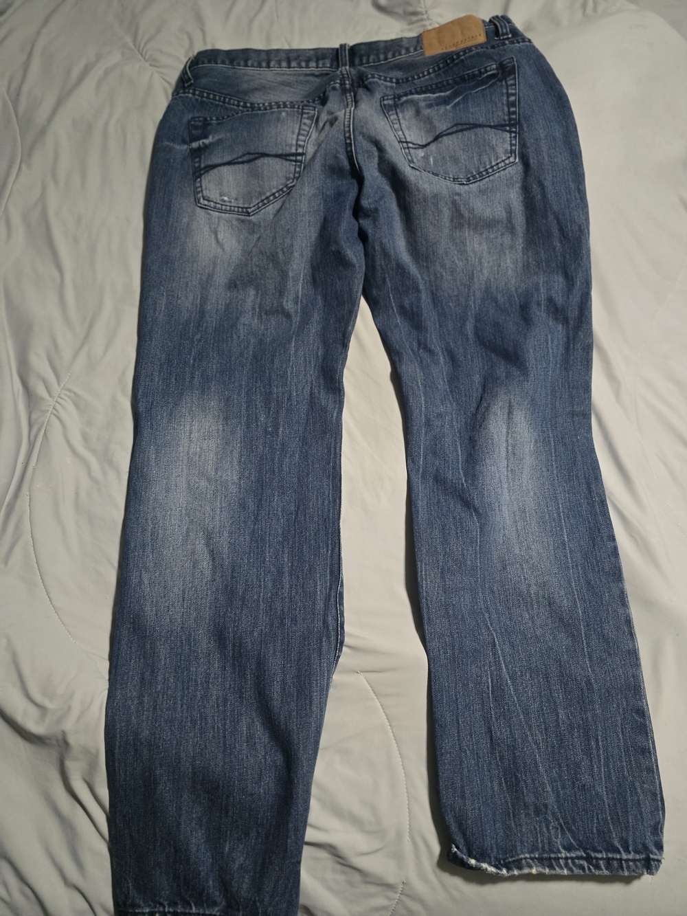 Aeropostale Men's Slim Straight Jeans Distressed Medium Wash 34x30 Rigid - Picture 7 of 8